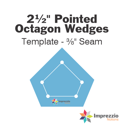 2½" Pointed Octagon Wedge Template -  ⅜" Seam