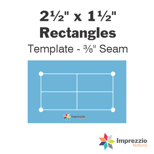 2½" x 1½" Rectangle Template - ⅜" Seam