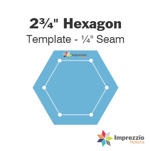 2¾" Hexagon Template - ¼" Seam