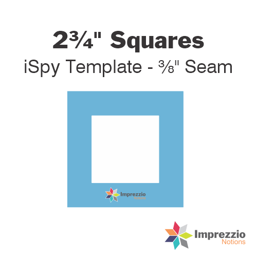 2¾" Square iSpy Template - ⅜" Seam