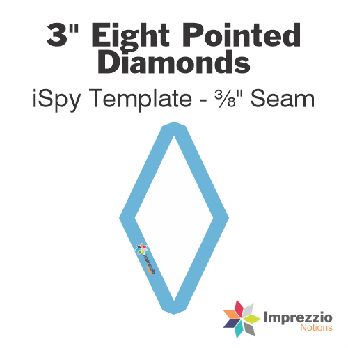3" Eight Pointed Diamond iSpy Template - ⅜" Seam