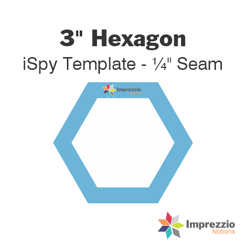 3" Hexagon iSpy Template - ¼" Seam
