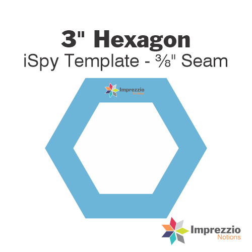 3" Hexagon iSpy Template - ⅜" Seam