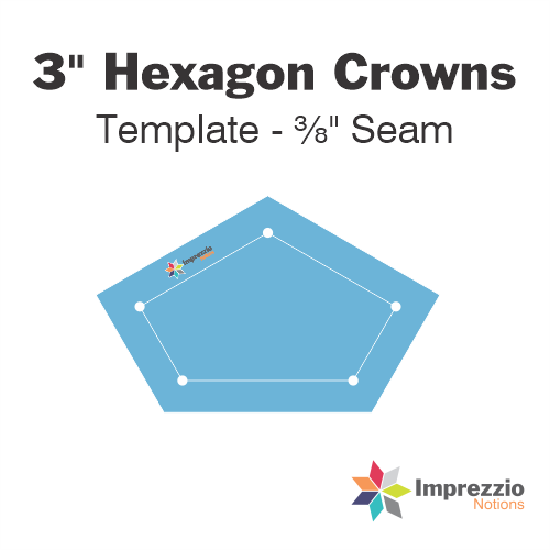 3" Hexagon Crown Template - ⅜" Seam