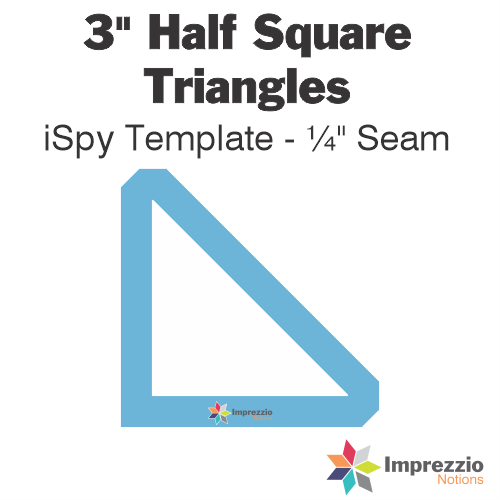 3" Half Square Triangle iSpy Template - ¼" Seam