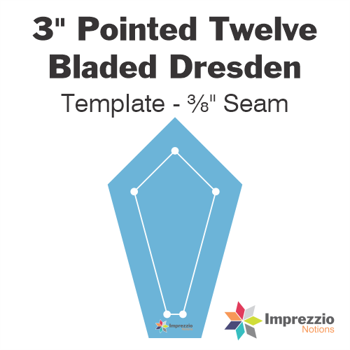 3" Pointed Twelve Bladed Dresden Template - ⅜" Seam