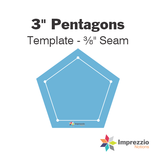 3" Pentagon Template - ⅜" Seam