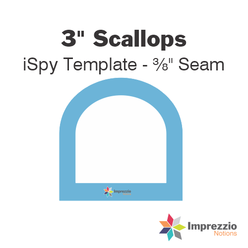 3" Scallop iSpy Template - ⅜" Seam