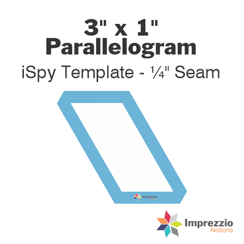 3" x 1" Parallelogram iSpy Template - ¼" Seam