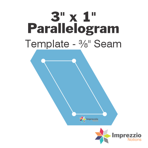 3" x 1" Parallelogram Template - ⅜" Seam