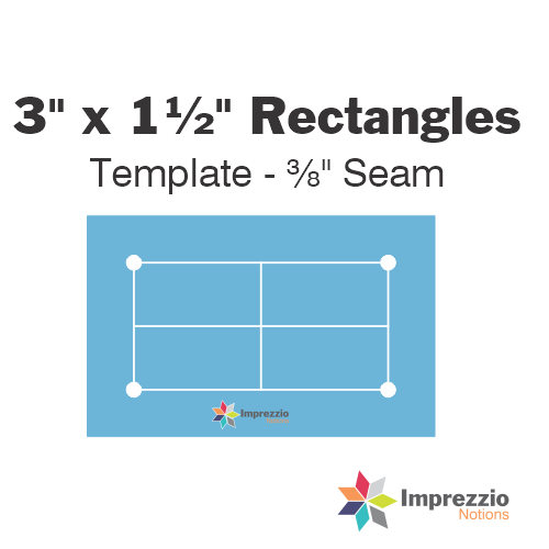 3" x 1½" Rectangle Template - ⅜" Seam