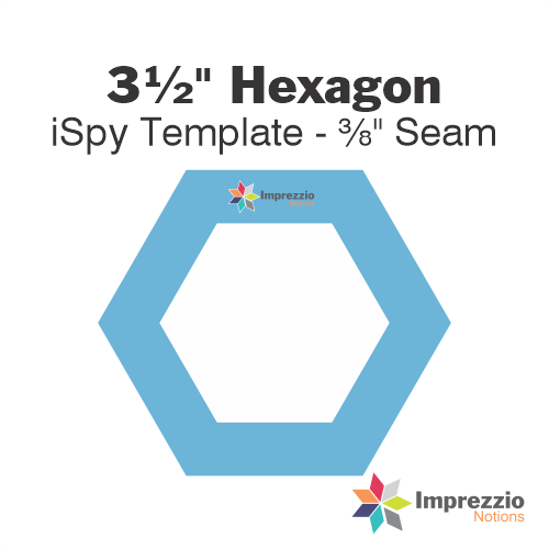 3½" Hexagon iSpy Template - ⅜" Seam