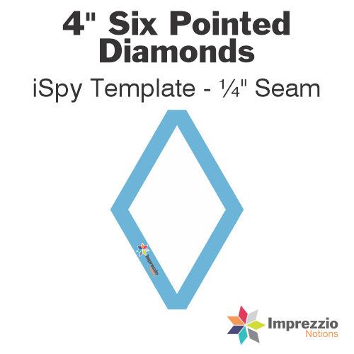 4" Six Pointed Diamond iSpy Template - ¼" Seam