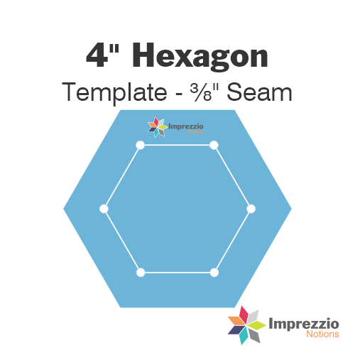 4" Hexagon Template - ⅜" Seam