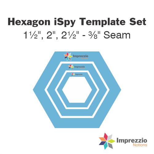 Large Hexagon iSpy Template Set (1½", 2", 2½") - ⅜" Seam